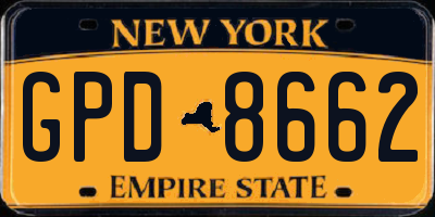 NY license plate GPD8662