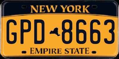 NY license plate GPD8663
