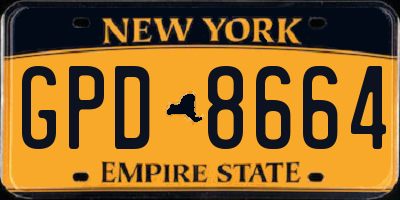 NY license plate GPD8664