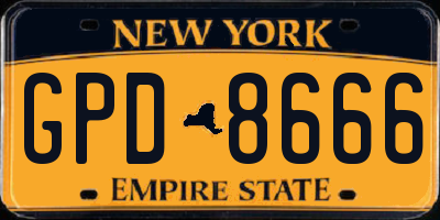 NY license plate GPD8666
