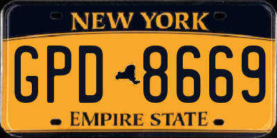 NY license plate GPD8669