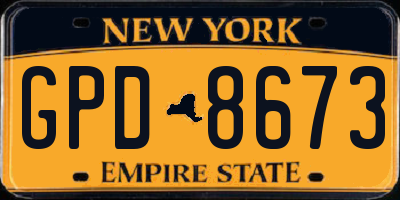 NY license plate GPD8673