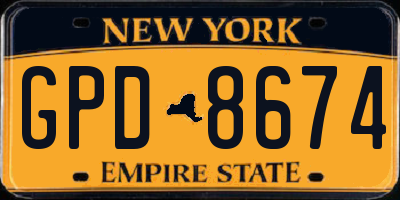 NY license plate GPD8674