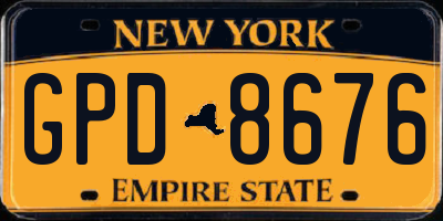 NY license plate GPD8676