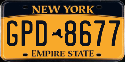 NY license plate GPD8677