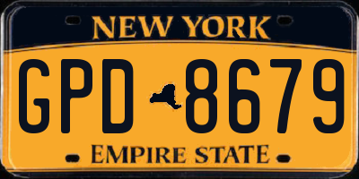NY license plate GPD8679