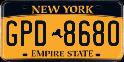 NY license plate GPD8680