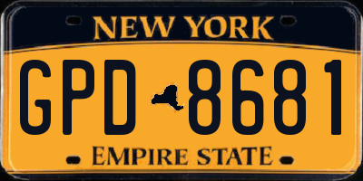 NY license plate GPD8681