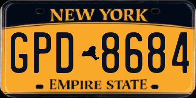 NY license plate GPD8684