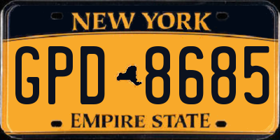 NY license plate GPD8685