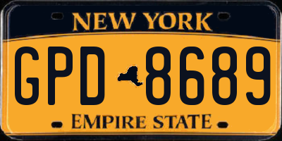 NY license plate GPD8689