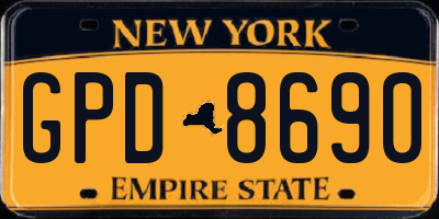 NY license plate GPD8690