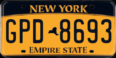 NY license plate GPD8693