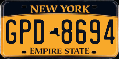 NY license plate GPD8694