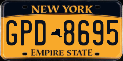 NY license plate GPD8695
