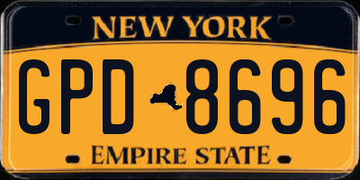 NY license plate GPD8696