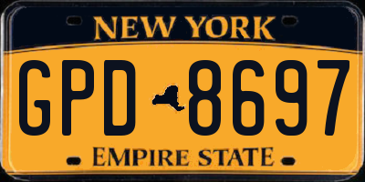 NY license plate GPD8697
