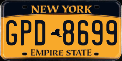 NY license plate GPD8699