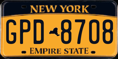 NY license plate GPD8708