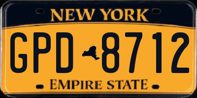 NY license plate GPD8712