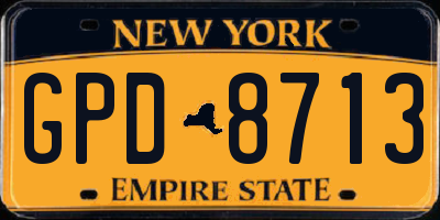 NY license plate GPD8713