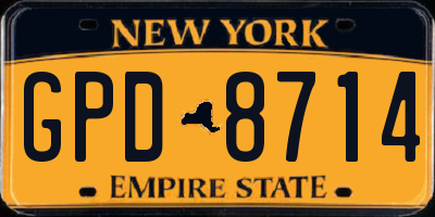 NY license plate GPD8714