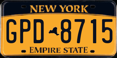 NY license plate GPD8715