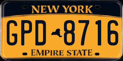 NY license plate GPD8716