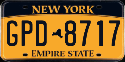 NY license plate GPD8717