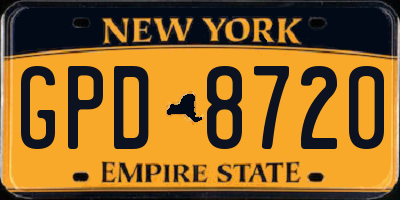 NY license plate GPD8720