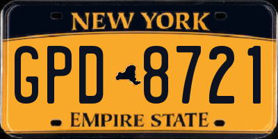 NY license plate GPD8721