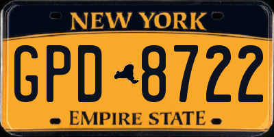 NY license plate GPD8722