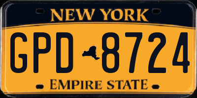 NY license plate GPD8724