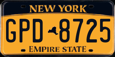 NY license plate GPD8725