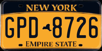 NY license plate GPD8726