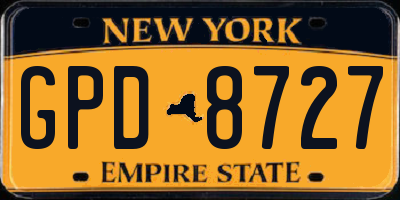 NY license plate GPD8727