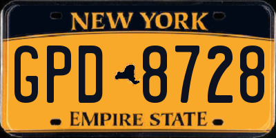 NY license plate GPD8728
