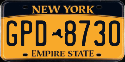 NY license plate GPD8730