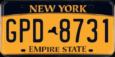 NY license plate GPD8731