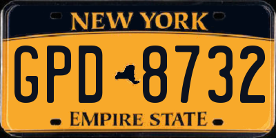 NY license plate GPD8732