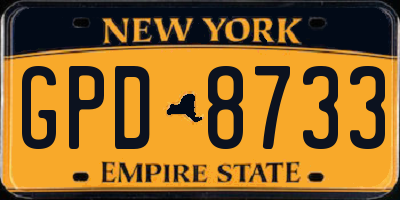 NY license plate GPD8733