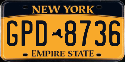 NY license plate GPD8736