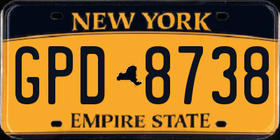 NY license plate GPD8738