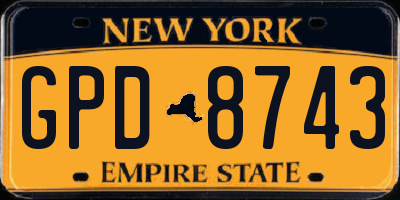 NY license plate GPD8743