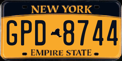 NY license plate GPD8744