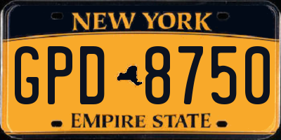 NY license plate GPD8750