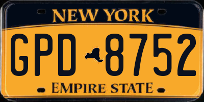 NY license plate GPD8752
