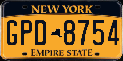 NY license plate GPD8754