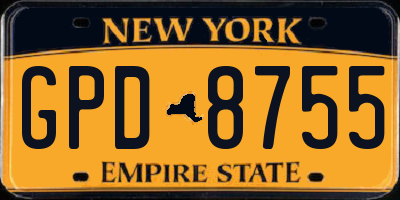NY license plate GPD8755