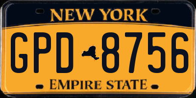 NY license plate GPD8756